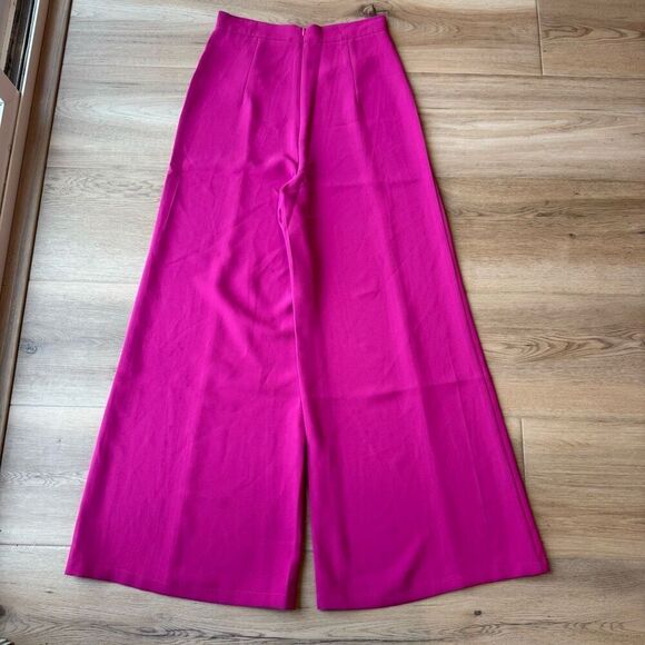 NWT Beulah Style Pink Black Color Block High Waist Wide Leg Pants - Picture 4 of 5